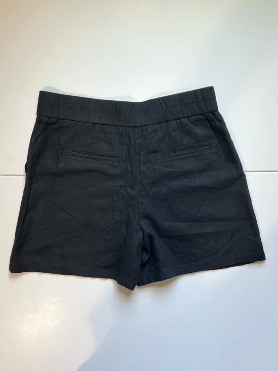 RW&CO Black High Rise Elastic Waist Linen Blend Shorts Size Small Quiet Luxury - Picture 5 of 12